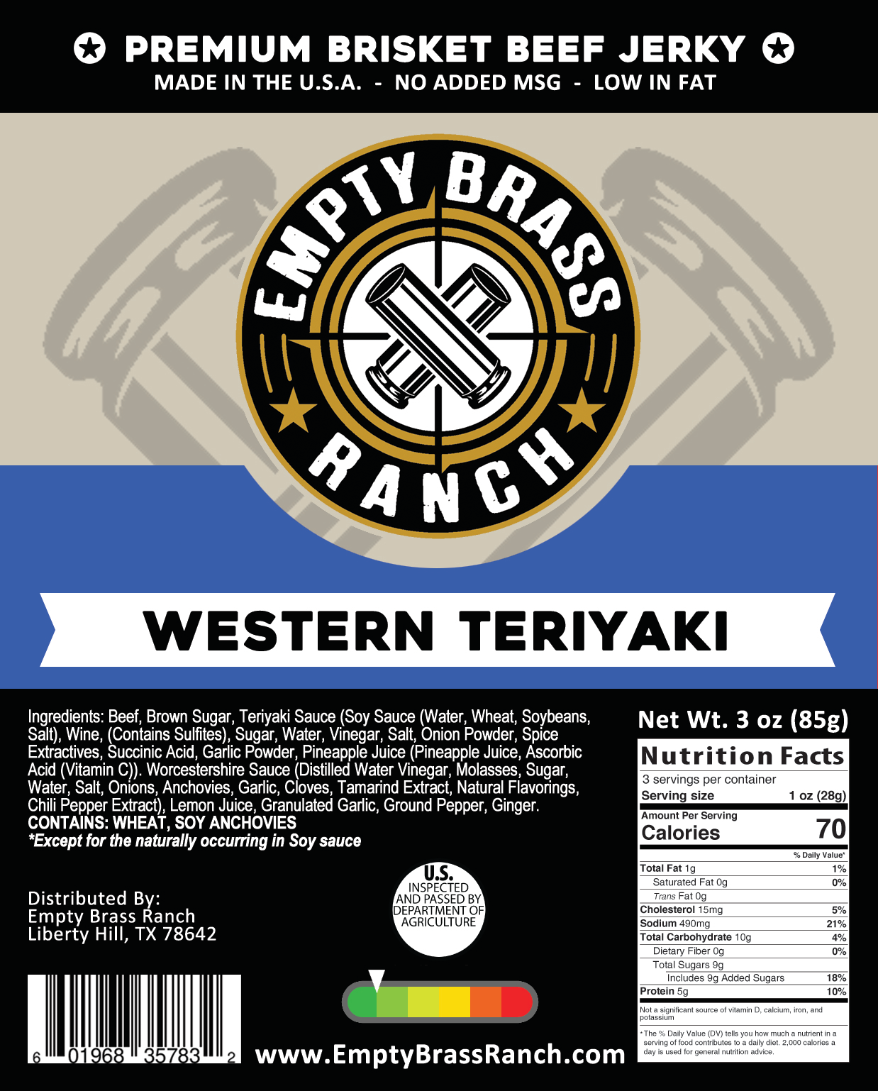 Premium Brisket Western Teriyaki Beef Jerky